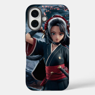 Ninja Girl Art - Dynamic and Fierce Warrior iPhone 16 Hülle