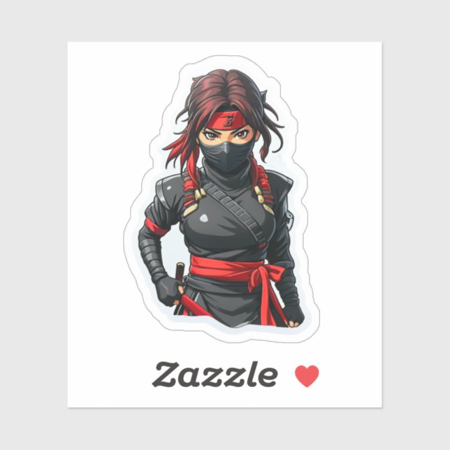 Ninja Girl Aufkleber (Blatt)