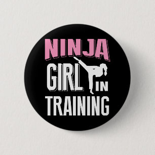 Ninja Girl Ausbildung Karate Taekwondo S for Girl Button