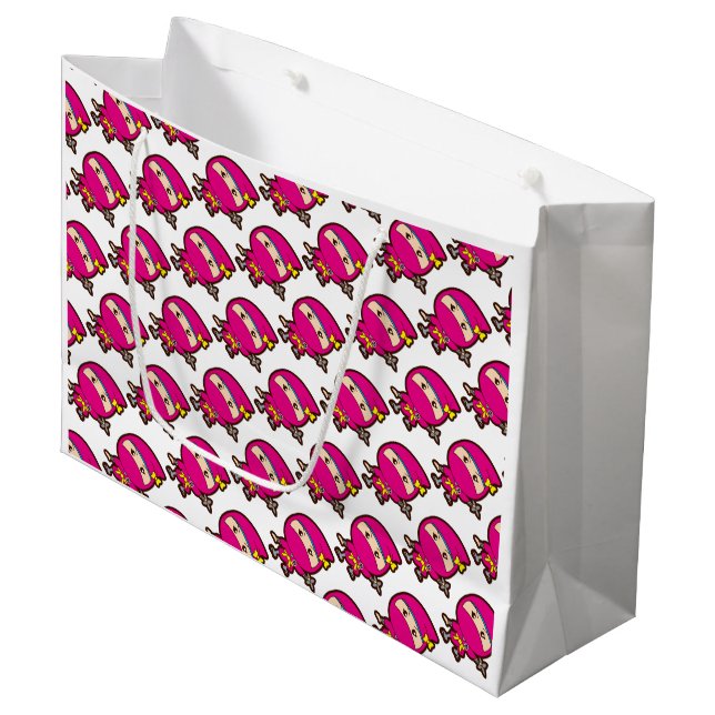 Ninja Girl Große Geschenktüte (Vorderseite Schrägansicht)