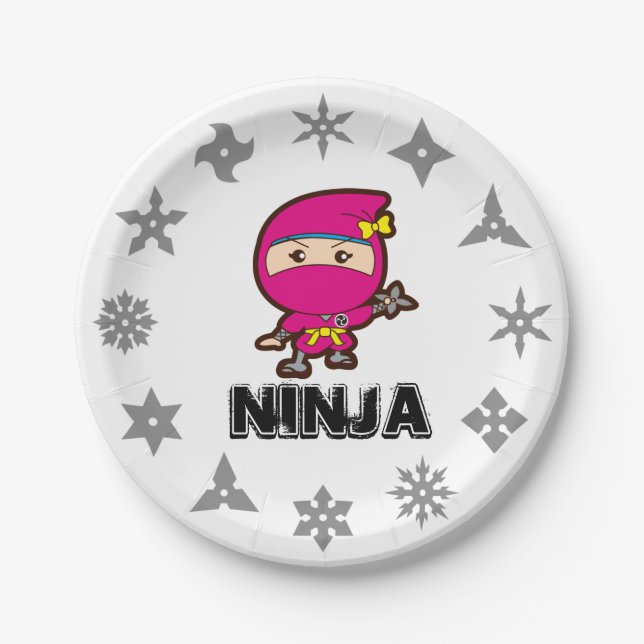 Ninja Girl Pappteller (Vorderseite)