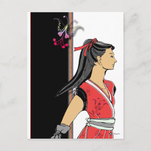 NINJA GIRL POSTKARTE