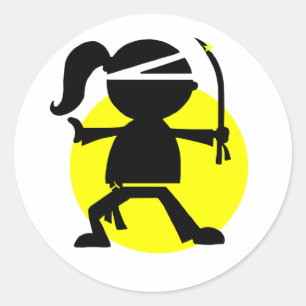 Ninja Girl Runder Aufkleber