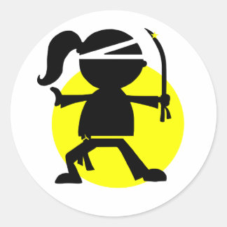 Ninja Girl Runder Aufkleber