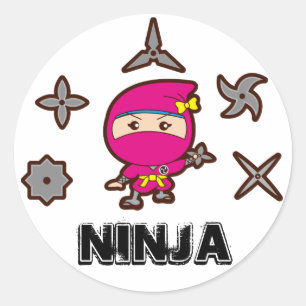 Ninja Girl Runder Aufkleber