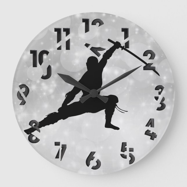 Ninja Große Wanduhr (Vorderseite)