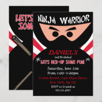 Ninja Guerrier Invitation Anniversaire