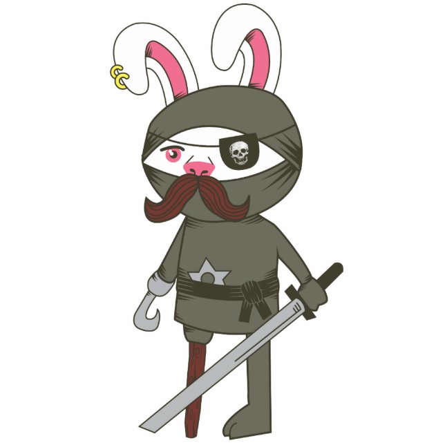 Ninja Häschen Freistehende Fotoskulptur (Vorne)