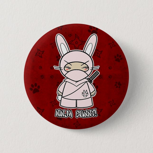 Ninja Häschen! Im roten Knopf Button (Vorderseite)