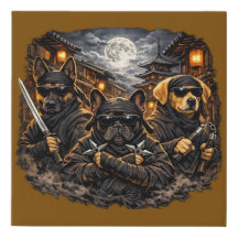 Ninja-Hunde unter dem Mondlicht Lustiger Hund