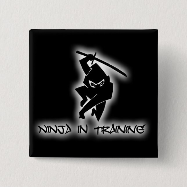 ninja im Training Button (Vorderseite)