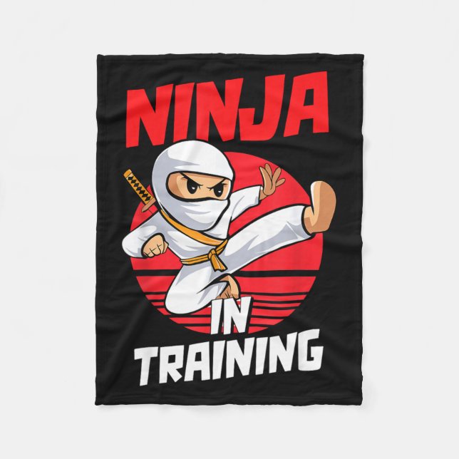 Ninja In Training Costume Party Warrior Boys Girls Fleecedecke (Vorderseite)