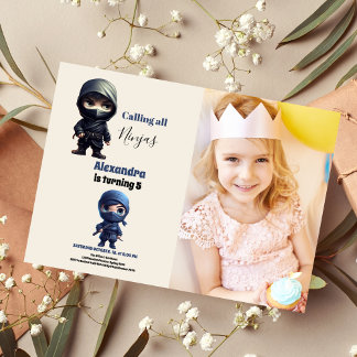 Ninja Karate Martial Arts Geburtstagsparty Foto Einladung