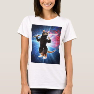 Ninja Katze im Weltraum. T-Shirt