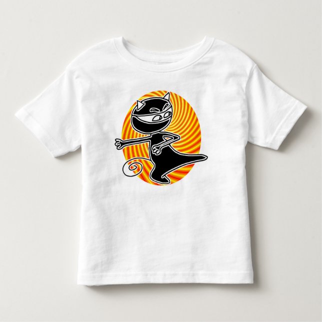 Ninja Katze Kleinkind T-shirt (Vorderseite)