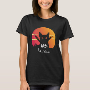 Ninja-Katze mit Retro-Sonne Vintage T-Shirt