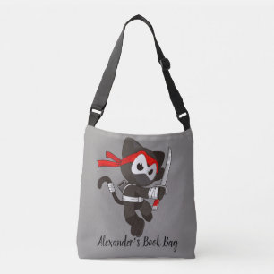 Ninja-Katze personalisierbare Schultasche Tragetaschen Mit Langen Trägern