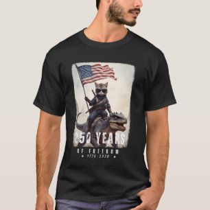 Ninja-Katze reitet auf Dinosaurier Amerikanische F T-Shirt