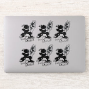 Ninja Kidz 8"x 8"- glänzend transparent Aufkleber