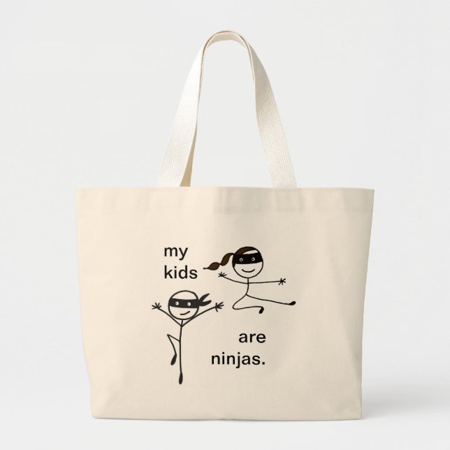 Ninja Kinder Jumbo Stoffbeutel (Vorne)