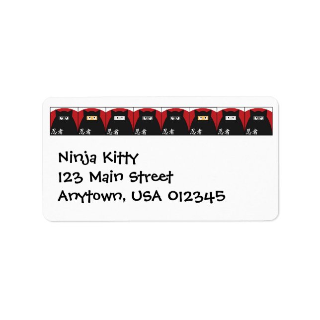 Ninja Kitty Address Label Adressaufkleber (Vorne)