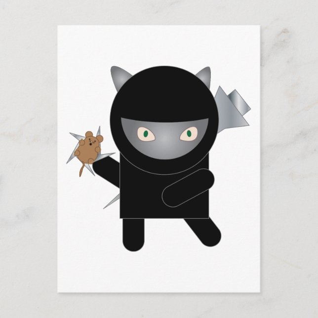 Ninja Kitty Cat Kawaii Niedlich Postkarte (Vorderseite)