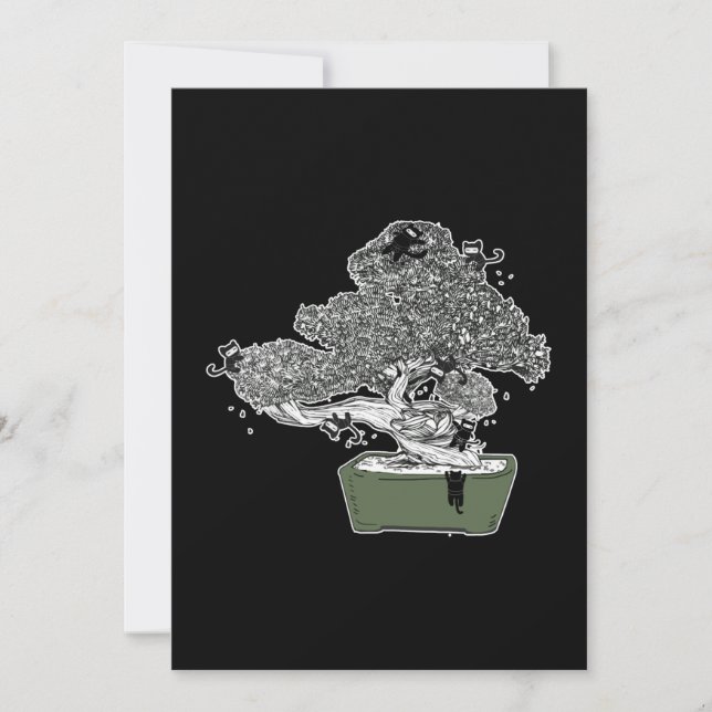 Ninja Kitty Cats Bonsai Tree Japanisch Buddhist Ze (Vorderseite)