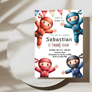 Ninja-Krieger Karate-Geburtstag Einladung