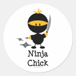 Ninja Küken-Aufkleber Runder Aufkleber