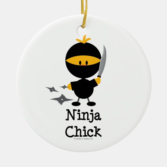 Ninja Küken-Verzierung Keramikornament (Vorne)