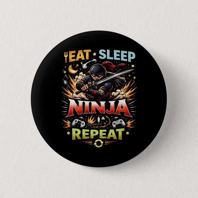 Ninja Lebensschleife Button (Vorderseite)