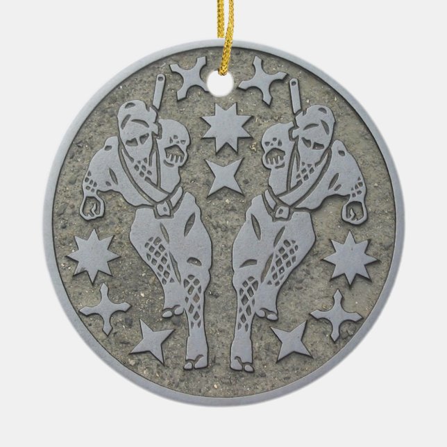Ninja Manhole Keramik Ornament (Vorne)