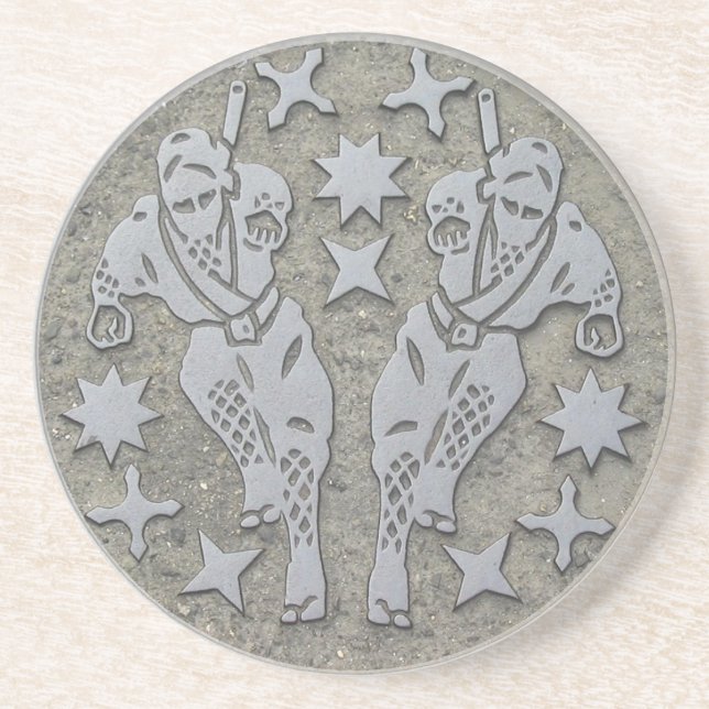 Ninja Manhole Sandstein Untersetzer (Vorne)