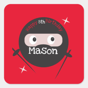 Ninja Martial Arts Karate Boys Birthday Quadratischer Aufkleber