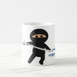 Ninja mit der Häkelarbeit-Haken-Tasse Kaffeetasse