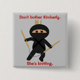 Ninja mit KreisStricknadeln Button