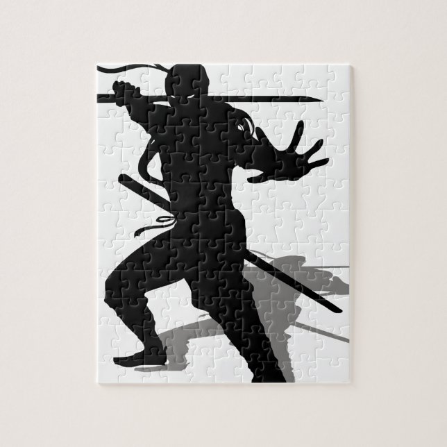 Ninja mit Schatten (Vertikal)