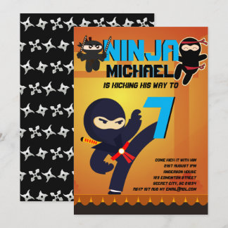 NINJA MOVIE STAR WARRIOR Boys Girls Cartoon Party Einladung