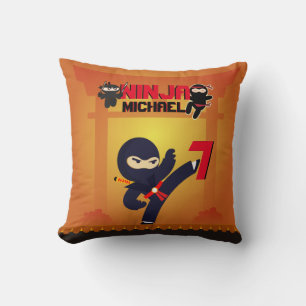 NINJA Movie Star Warrior Kicking it Karate Kinder Kissen
