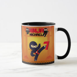 NINJA Movie Star Warrior Kicking it Karate Kinder Tasse