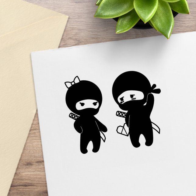 Ninja Pair, ein Junge und ein Mädchen Gummistempel (Von Creator hochgeladen)