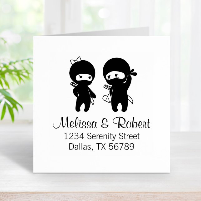 Ninja Pair, ein Junge und eine Mädchenadresse Gummistempel (Von Creator hochgeladen)