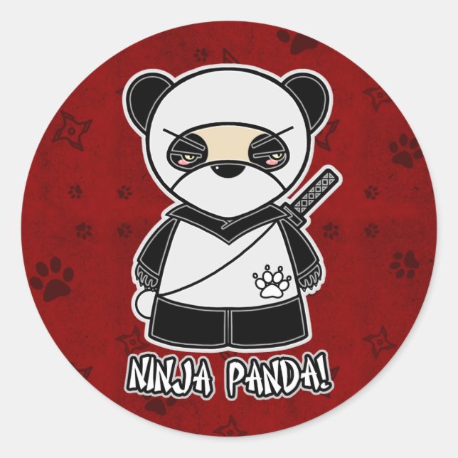 Ninja Panda ! En Sticker rouge (Devant)
