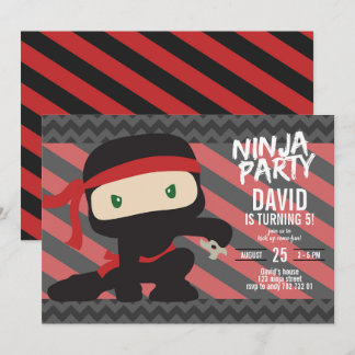 Ninja Party Boy Birthday Karate Einladung