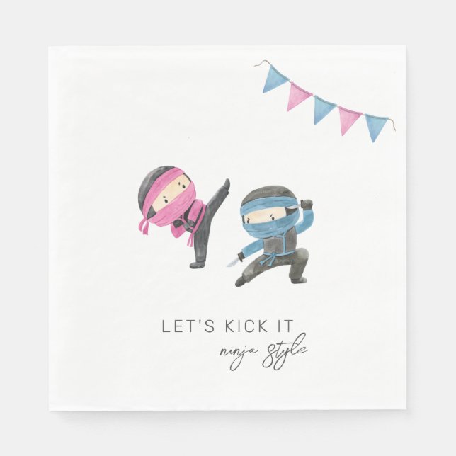 Ninja Party Paper Napkins Serviette (Vorderseite)