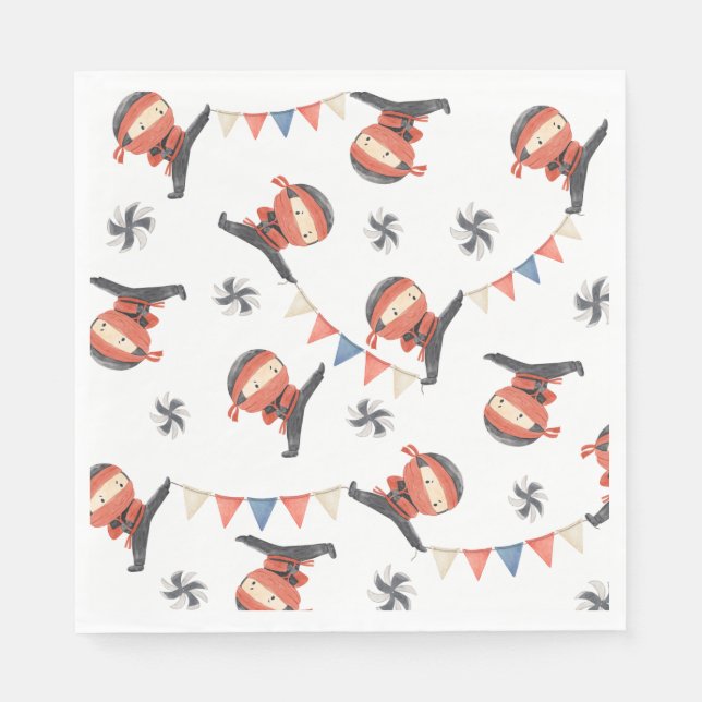 Ninja Party Paper Napkins Serviette (Vorderseite)