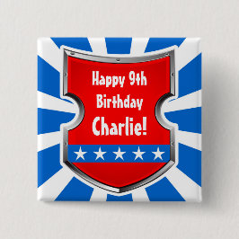 Ninja Patriotic Warrior Boys Kindergeburtstag Part Button