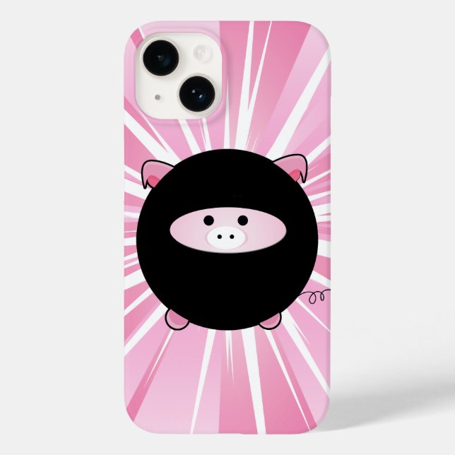 Ninja Pig auf Rosa Case-Mate iPhone 14 Hülle (Rückseite)