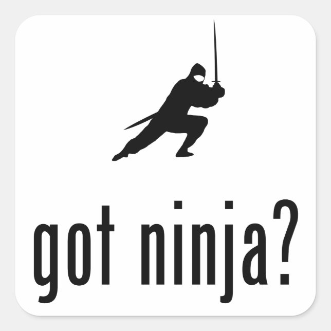 Ninja Quadratischer Aufkleber (Vorderseite)