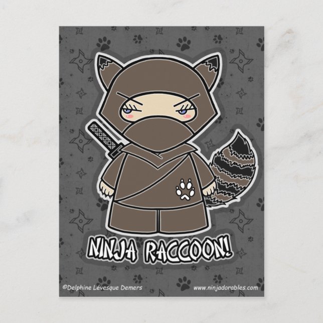 Ninja Raccoon! Postkarte (Vorderseite)
